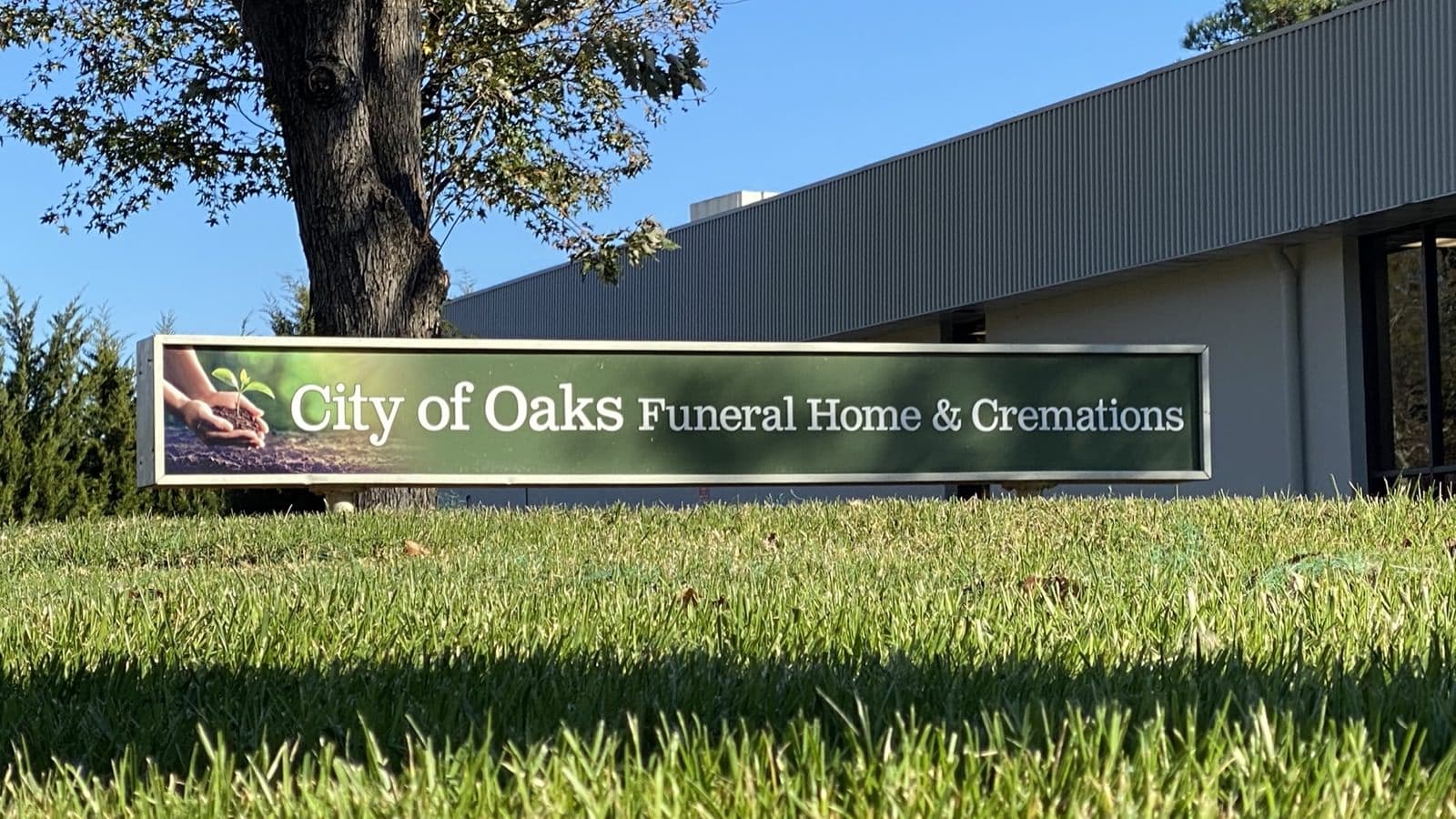 City of Oaks Cremation building sign